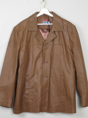 Men's Vintage Tan Leather Route 66 Jacket Unworn XXL - The Harlequin