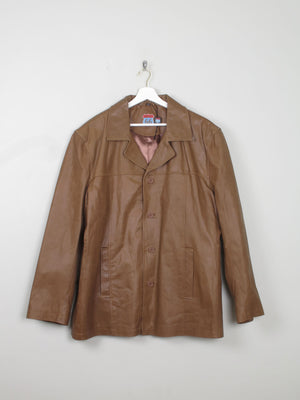 Men's Vintage Tan Leather Route 66 Jacket Unworn XXL - The Harlequin