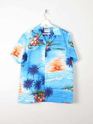 Men's Classic Vintage Turquoise Hawaiian Shirt S/M - The Harlequin