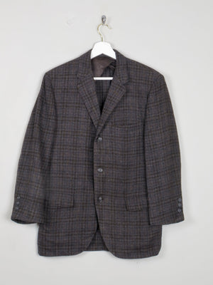 Men's Vintage Tweed Jacket Charcoal 1960's Check 38/40 [Short Sleeves] - The Harlequin