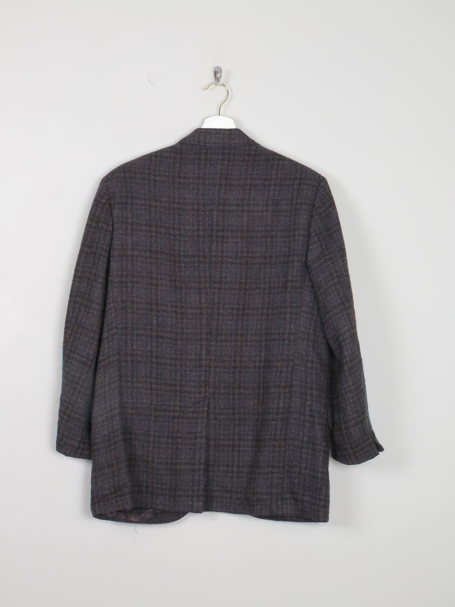 Men's Vintage Tweed Jacket Charcoal 1960's Check 38/40 [Short Sleeves] - The Harlequin