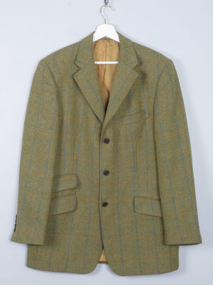 Men's Vintage Tweed Jacket Green L 44" - The Harlequin