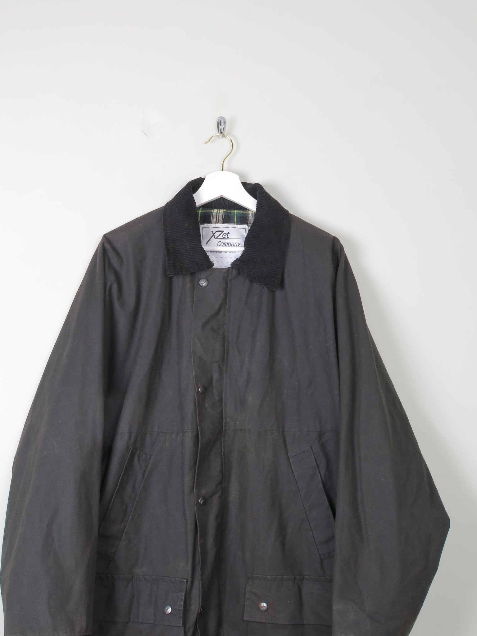 Men's Vintage Wax Jacket Black  XL - The Harlequin