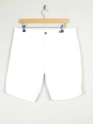 Men's White Cotton Tommy Hilfiger Shorts 34"W - The Harlequin