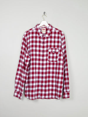 Men's Wine & White Check Levi's Flannel Shirt XL - The Harlequin