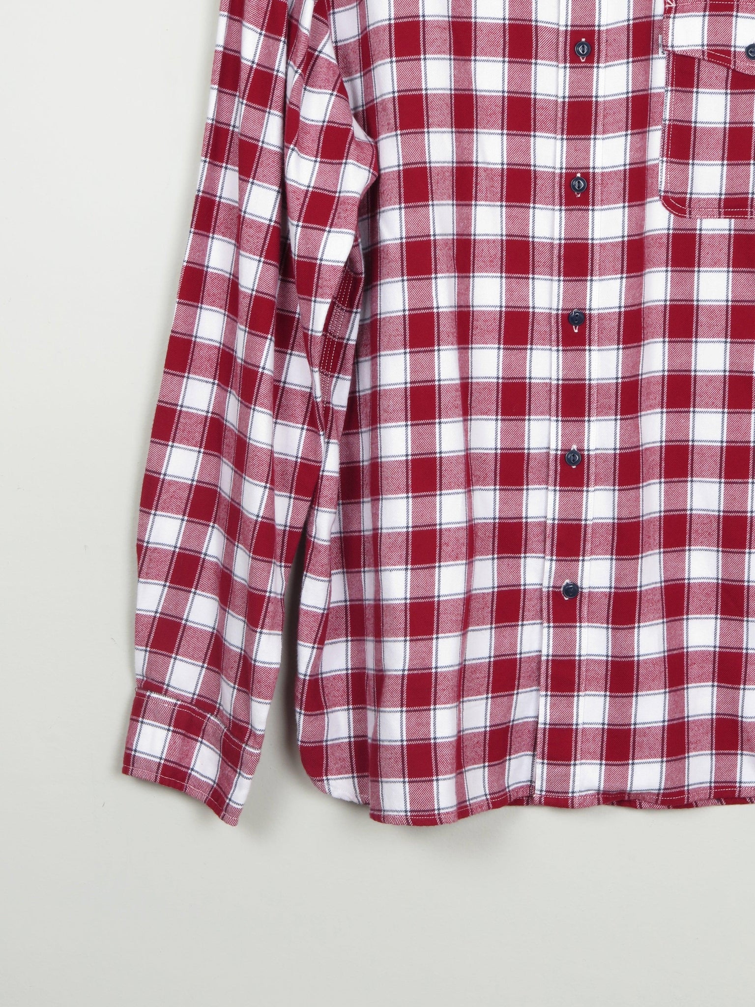 Men's Wine & White Check Levi's Flannel Shirt XL - The Harlequin