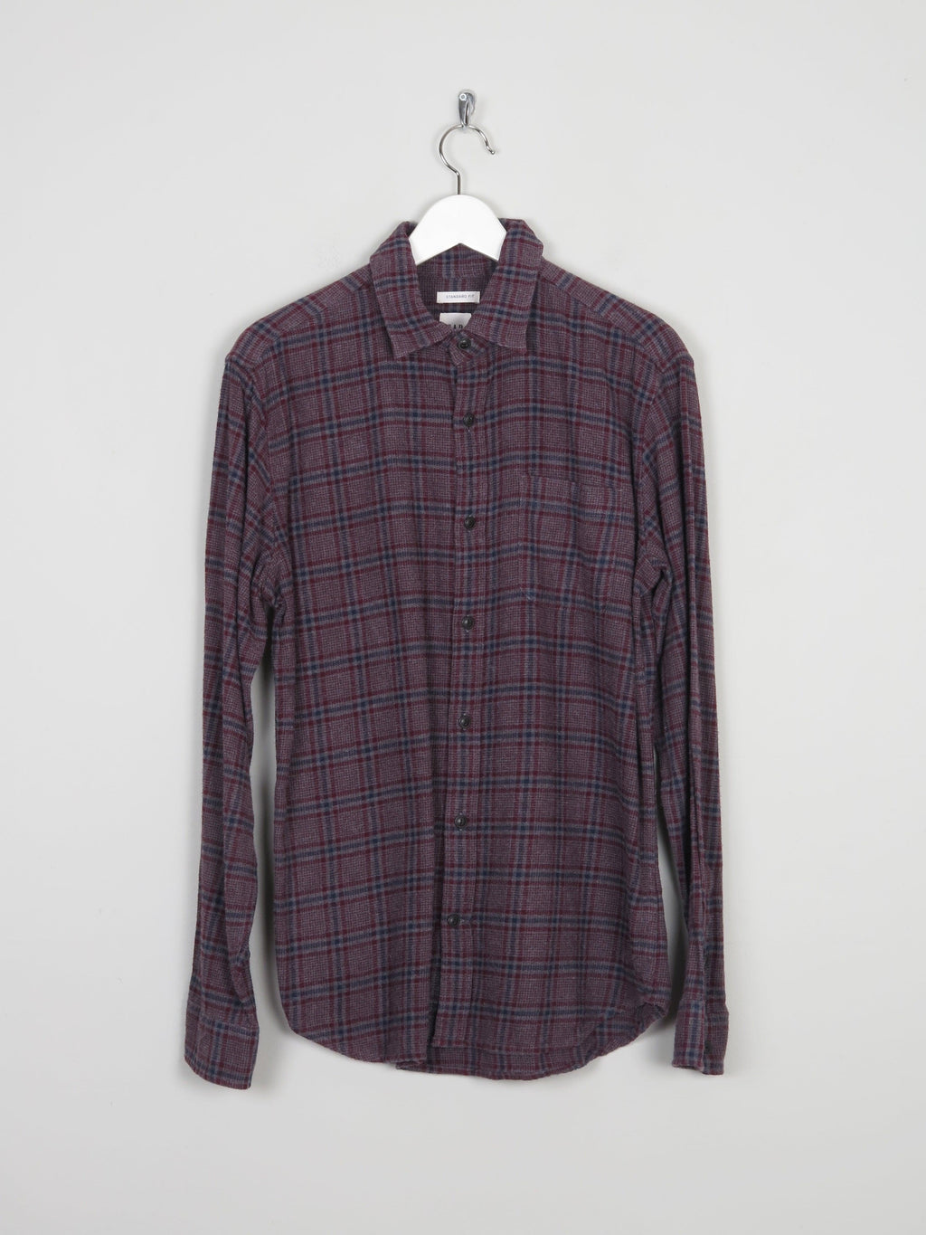 Men's Wine Classic Flannel Gap Shirt M - The Harlequin
