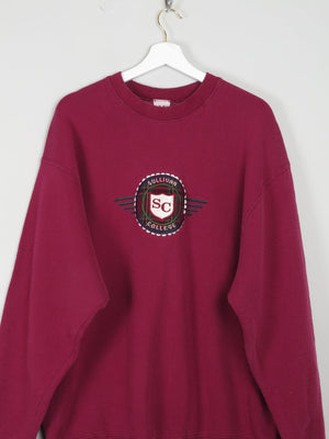 Men's Wine Vintage Sullivan College Sweatshirt L/XL - The Harlequin