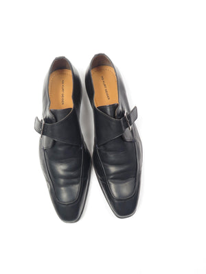 Mens Black Leather Kurt Geiger Shoes With Buckle 44 - The Harlequin