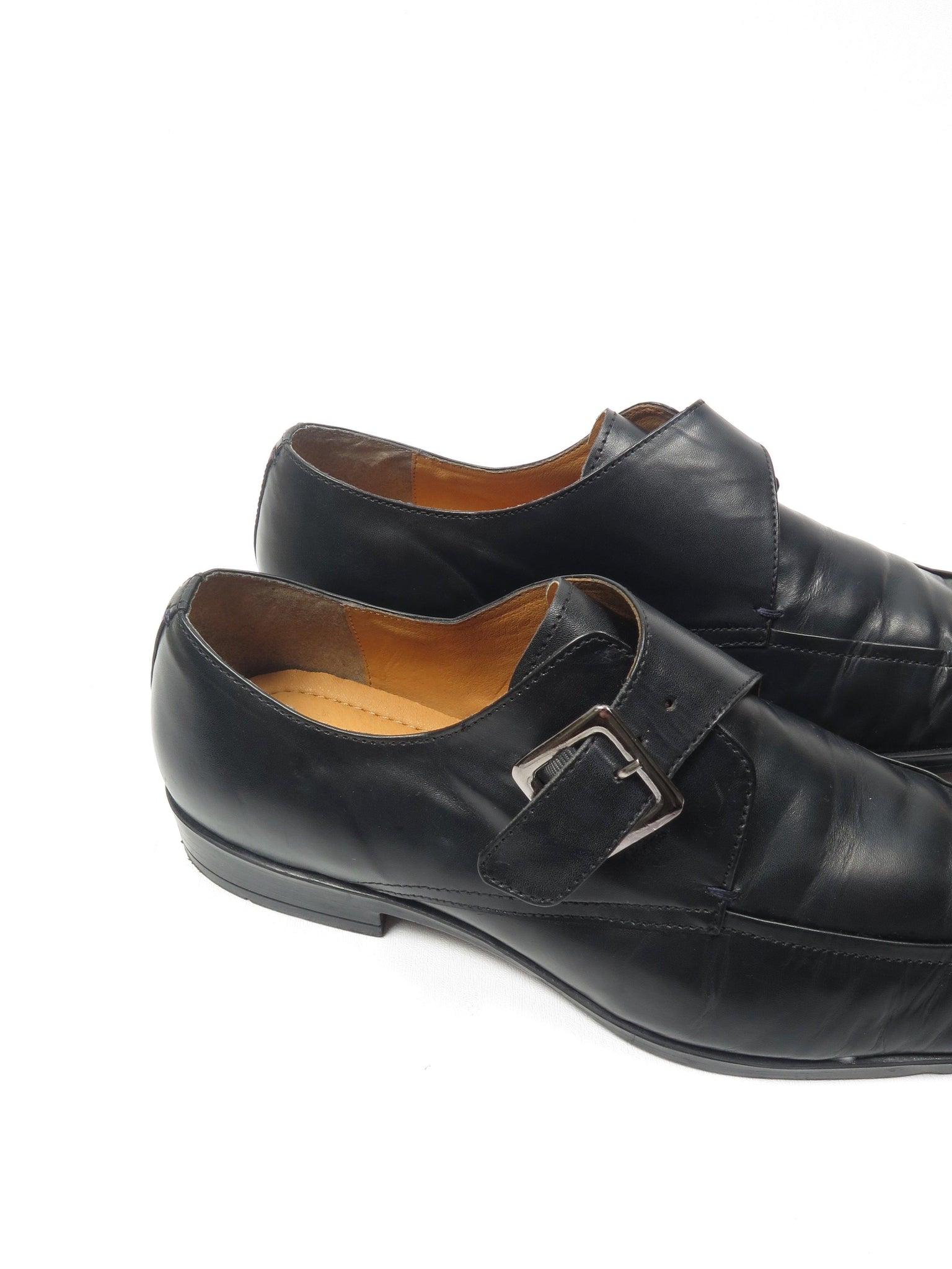 Mens Black Leather Kurt Geiger Shoes With Buckle 44 - The Harlequin
