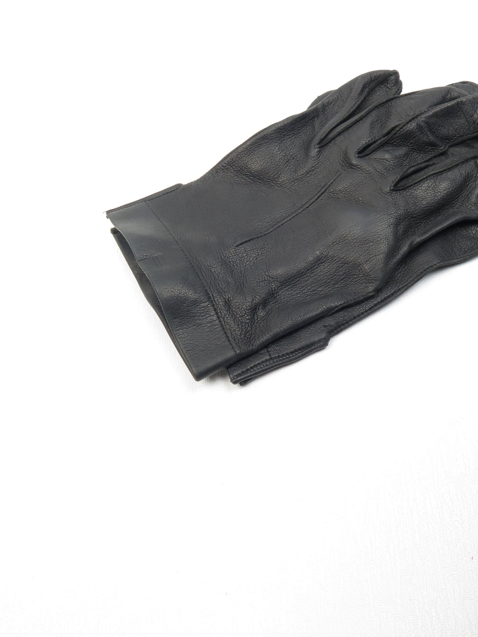 Mens Black Leather Vintage Gloves 8.5 - The Harlequin