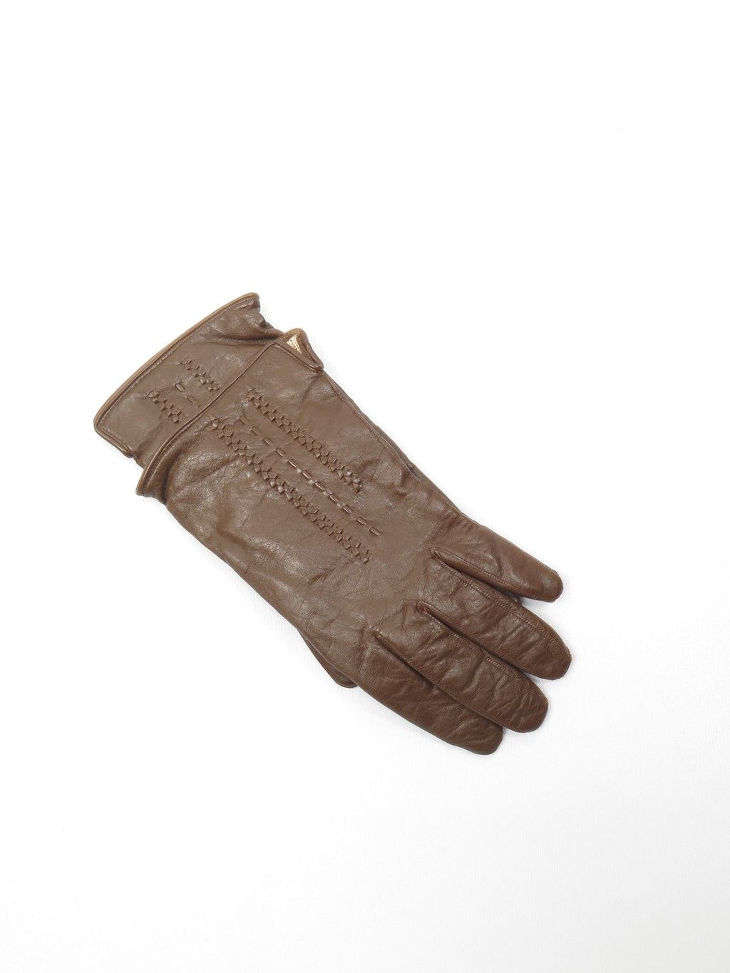 Mens brown Vintage Leather Gloves With Lining 8 3/4 - The Harlequin