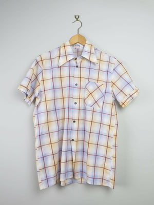 Mens Vintage Check 1960s Shirt M - The Harlequin