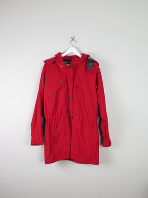 Mens Vintage Cherry Red Short Parka Jacket M/L - The Harlequin