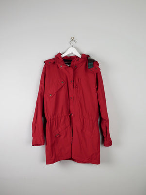 Mens Vintage Cherry Red Short Parka Jacket M/L - The Harlequin