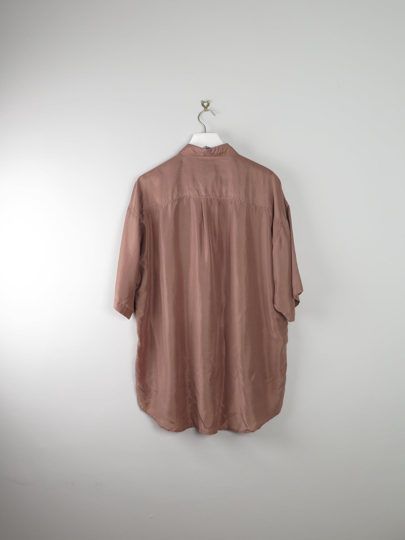 Mens Silk Shirt Brown/ Caramel M - The Harlequin