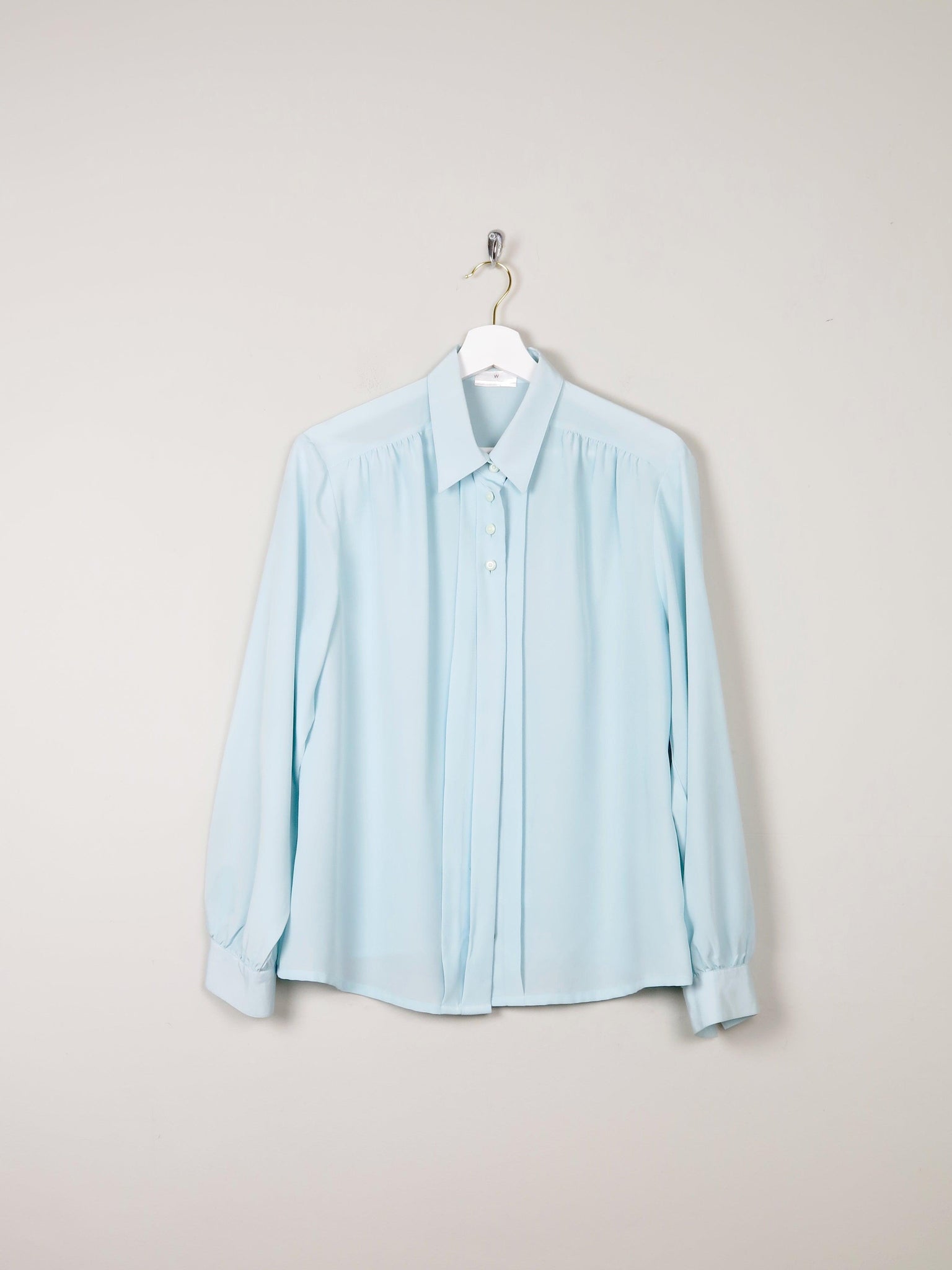 Mint Green Vintage Blouse With Collar M - The Harlequin