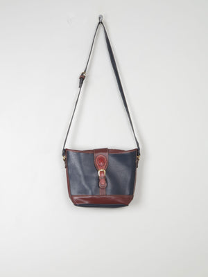 Navy & Tan Vintage Crossbody Bag - The Harlequin