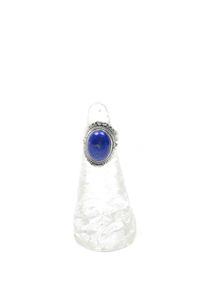 Oval Silver & Lapis Ring - The Harlequin