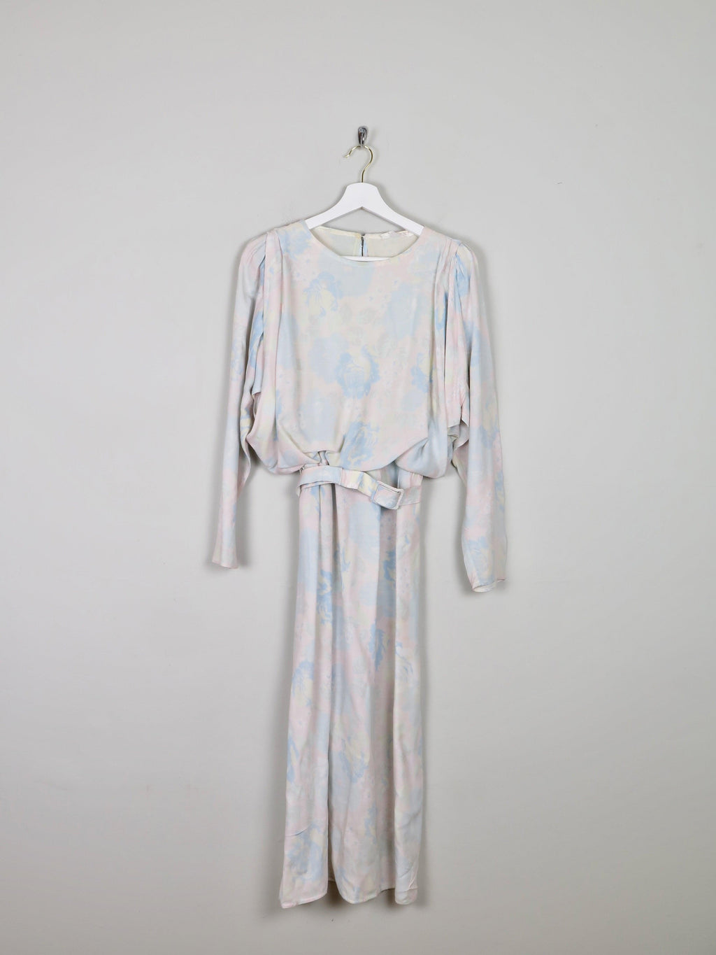 Pastel Colours Printed Vintage Midi Dress With Belt S - The Harlequin