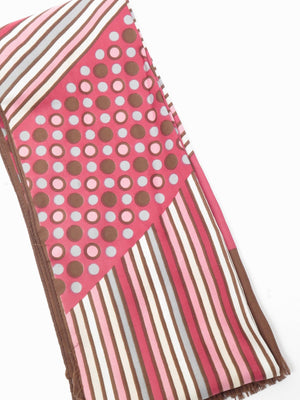 Pink/Brown/grey Vintage Neck Scarf - The Harlequin