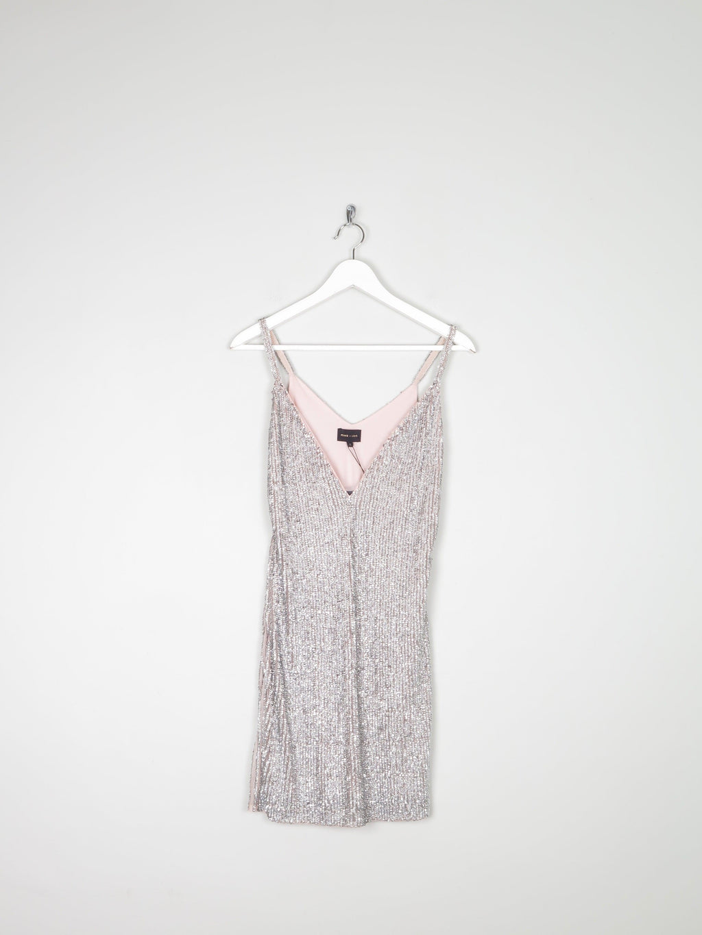 Pink/Nude Sequin Mini Dress 8 - The Harlequin