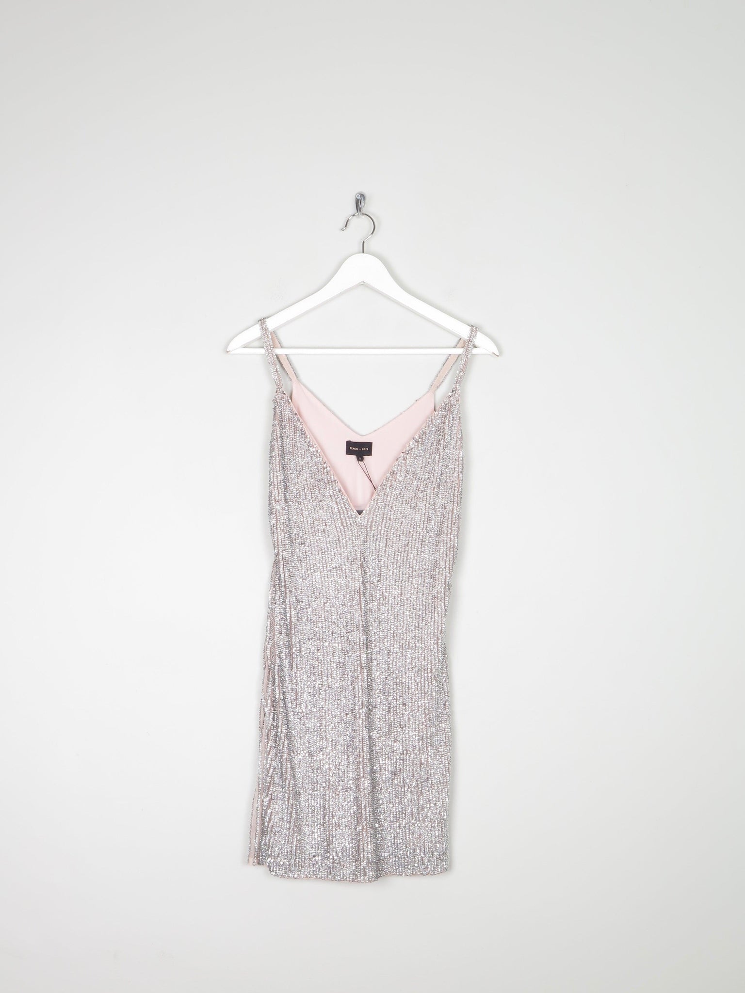 Pink/Nude Sequin Mini Dress 8 - The Harlequin