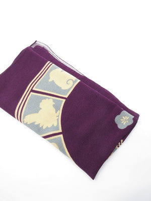 Plum Silk Crepe Chinese New Year Scarf - The Harlequin