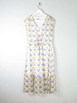 Printed Vintage Style Boho Midi Dress With Elastic Waist M - The Harlequin