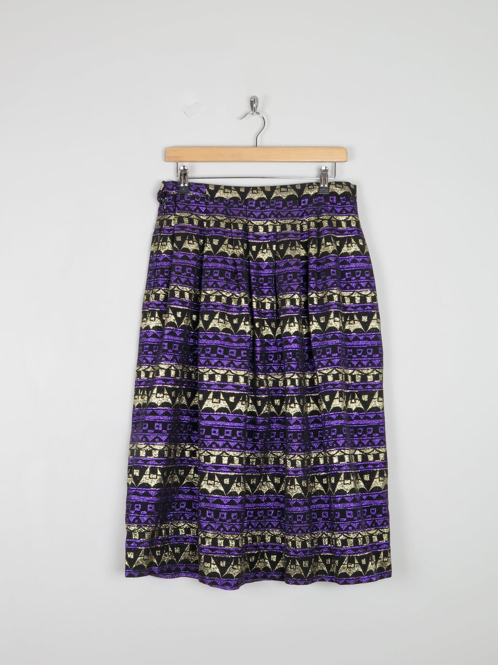 Purple & Gold Metalic Lurex Full Skirt 31" W - The Harlequin