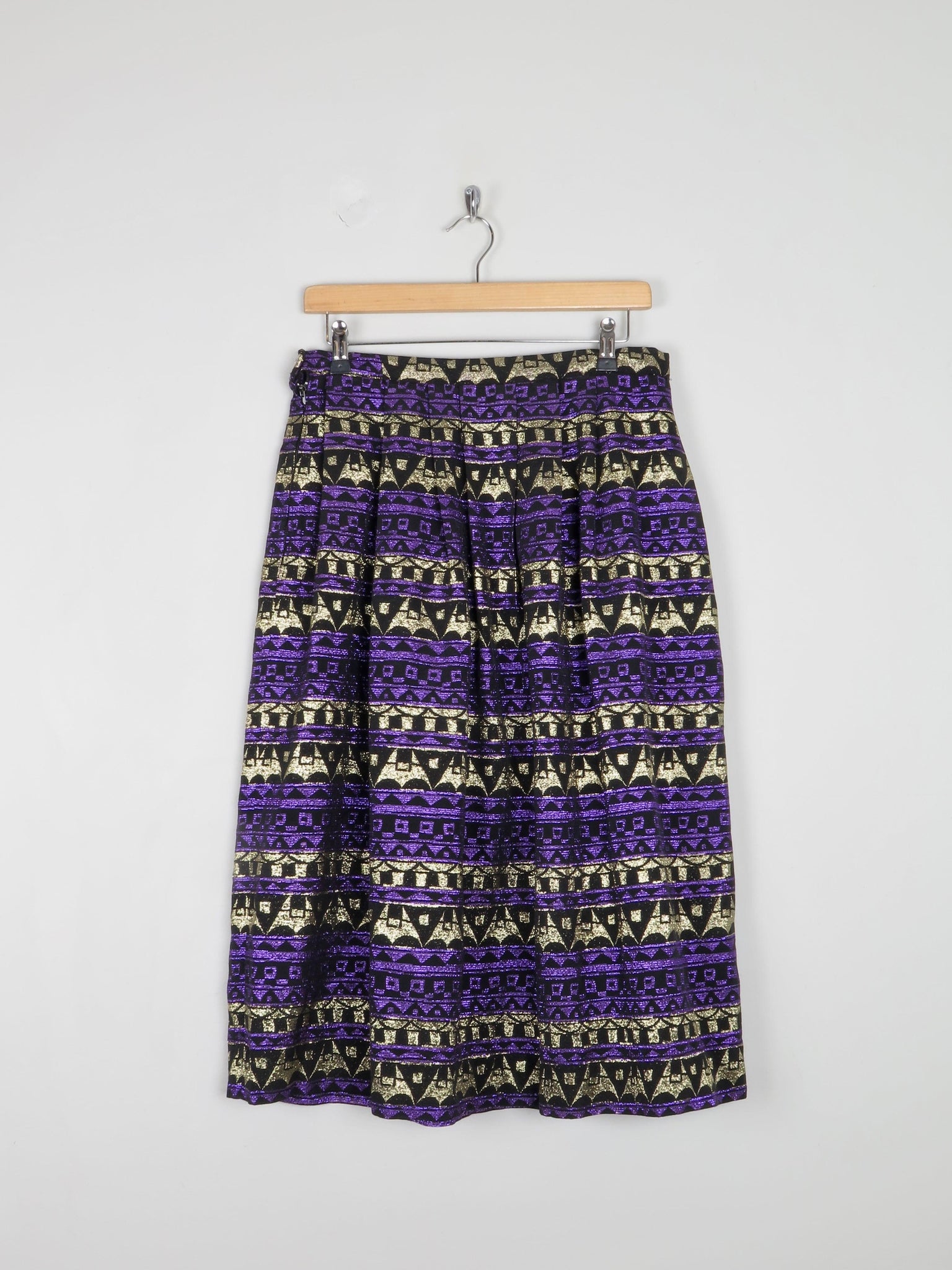 Purple & Gold Metalic Lurex Full Skirt 31" W - The Harlequin