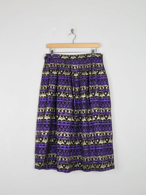 Purple & Gold Metalic Lurex Full Skirt 31" W - The Harlequin