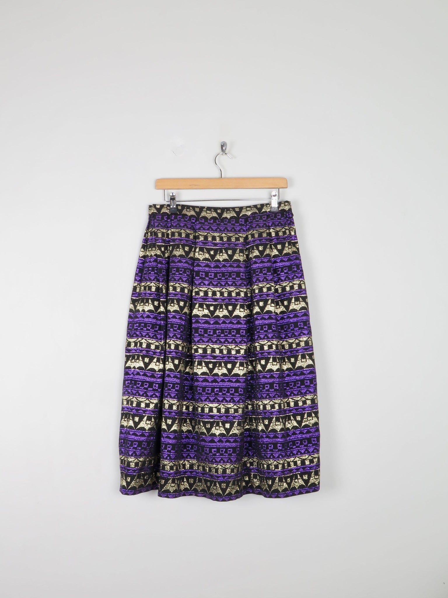Purple & Gold Metalic Lurex Full Skirt 31" W - The Harlequin