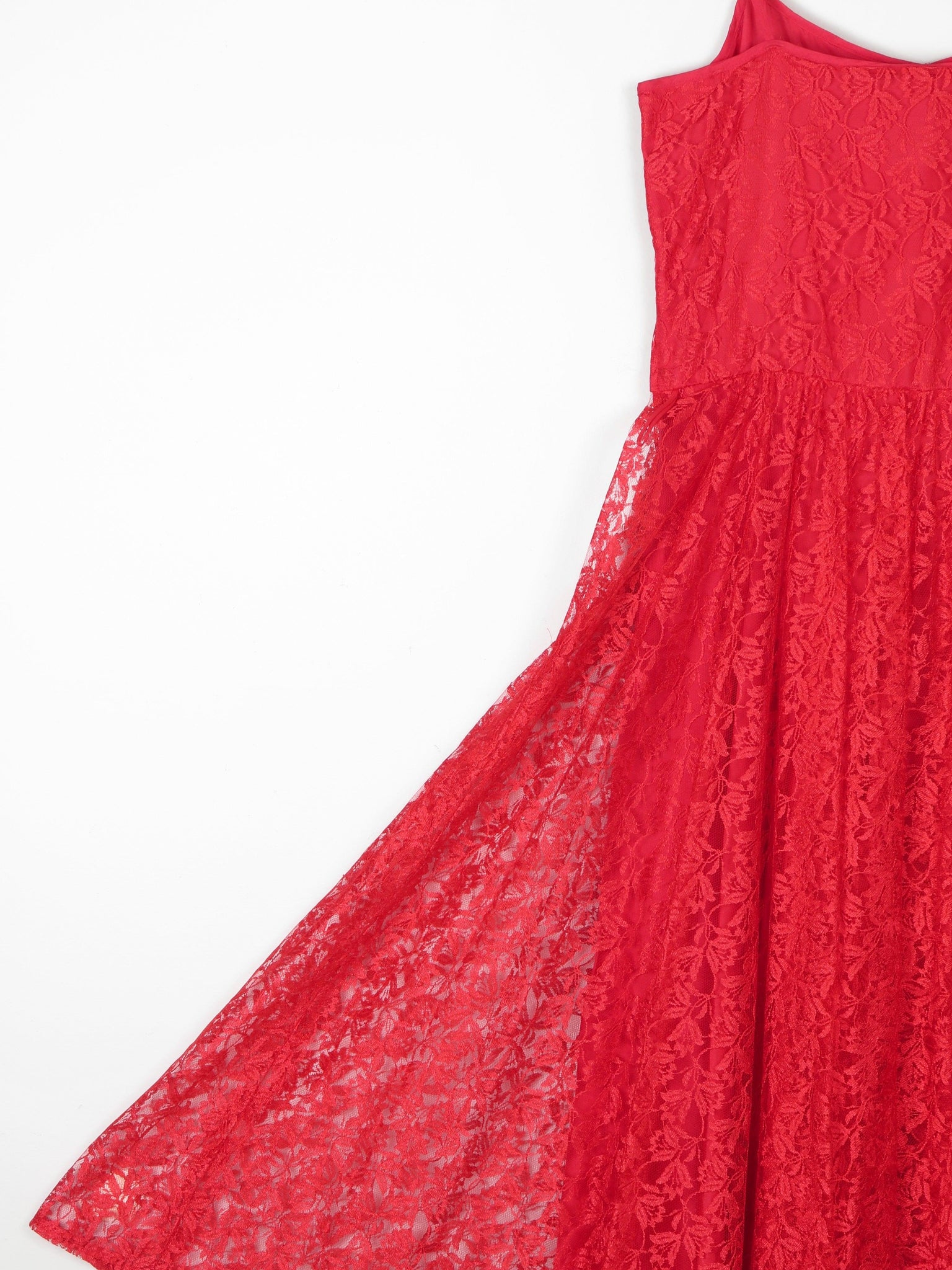 Red Lace & Sequin 1950s Style Fit & Flare Dress 6/8 - The Harlequin
