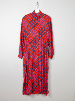 Red Tartan Vintage Midi Dress L/XL - The Harlequin