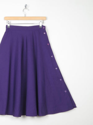 Rich Plum/Purple Full High Waisted Knee Length Skirt 26" 6 XS  Approx - The Harlequin
