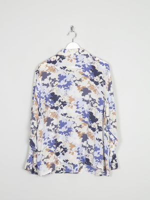 Silk Cream Printed Blouse With Collar L/XL - The Harlequin