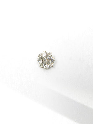 Silver Coloured Diamanté  Small Brooch - The Harlequin