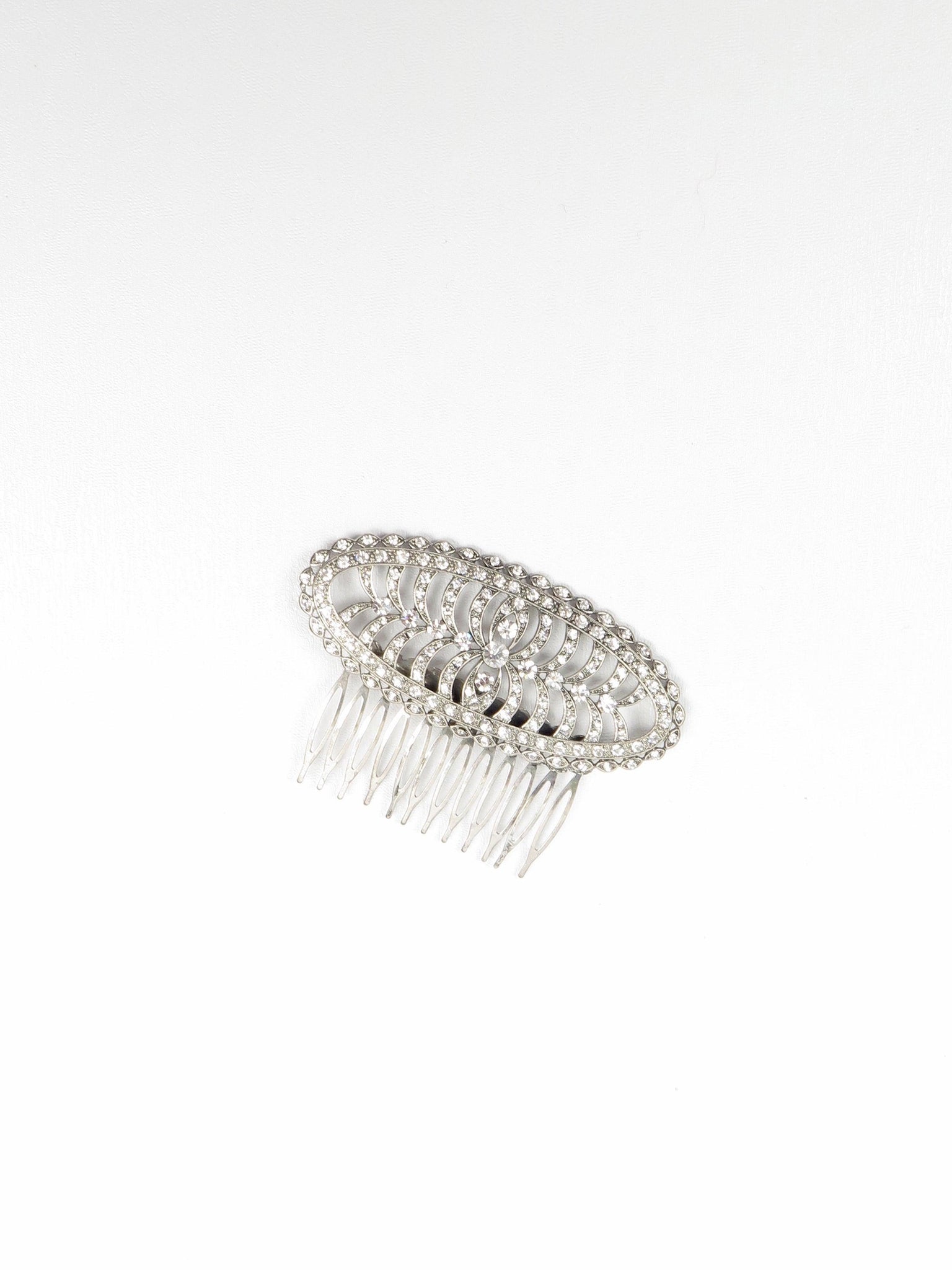 Silver Diamanté Art Deco Style Hair Comb - The Harlequin