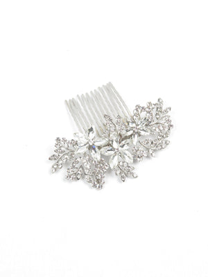 Silver Diamanté  Vintage Style  Hair Comb - The Harlequin