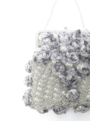 Silver Vintage Crochet Style Evening Bag - The Harlequin