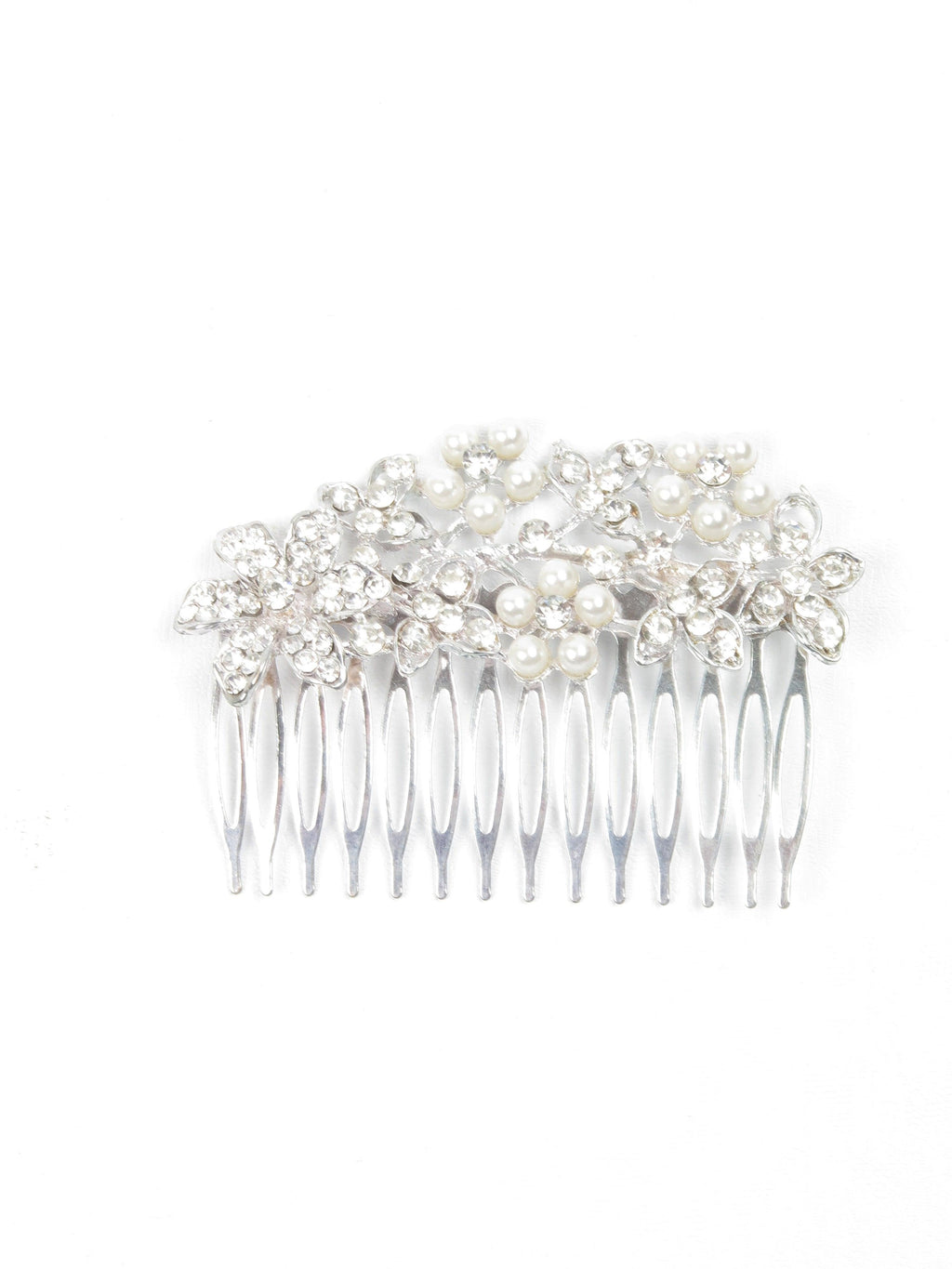 Silver Diamante & Pearl Comb - The Harlequin