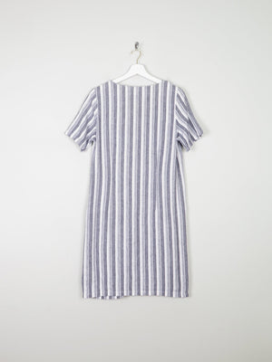 Linen & Cotton Striped Grey & Black Tunic Dress S - The Harlequin