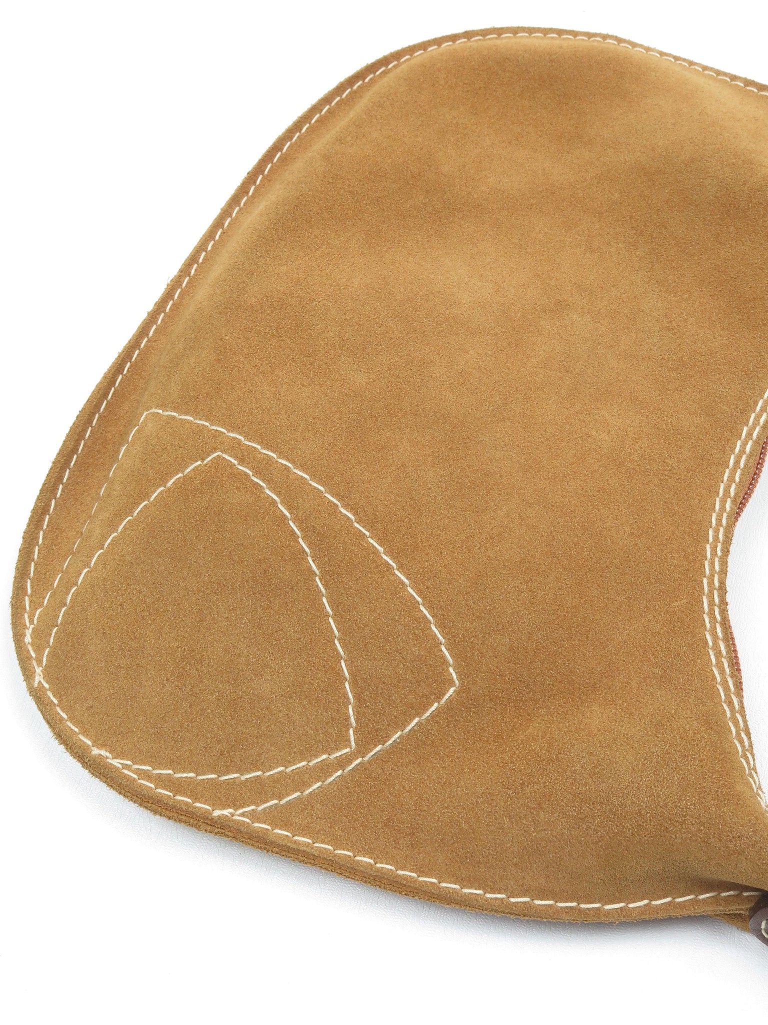 Suede Liz Claiborne Tan Vintage saddle Shoulder Bag - The Harlequin