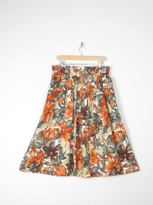 Tropical Print Knee Length Vintage Skirt L/XL - The Harlequin