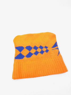 Unisex Orange & Blue Vintage Ski Hat - The Harlequin
