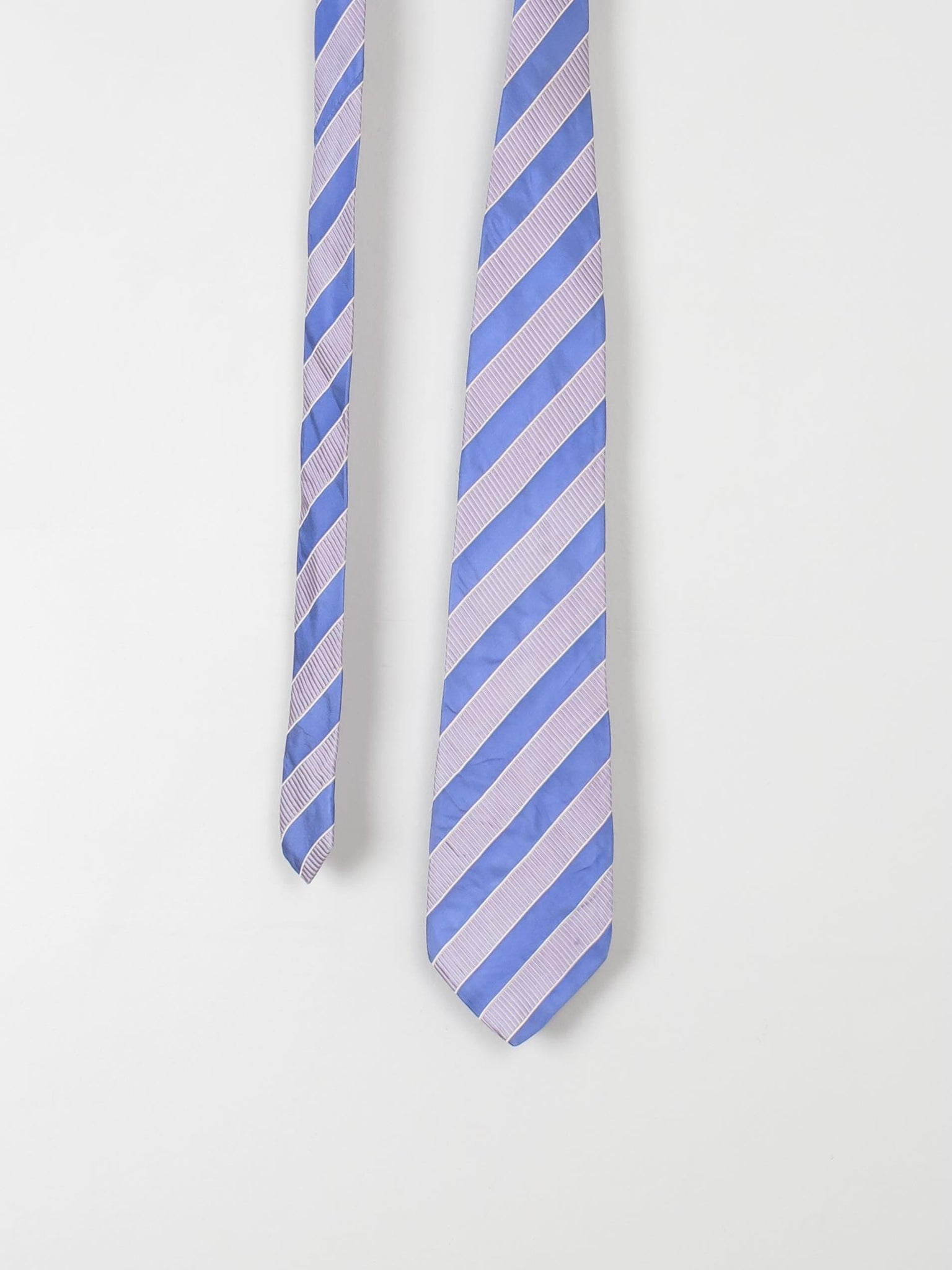 Valentino Cravat Tie Blue & Lilac Silk - The Harlequin