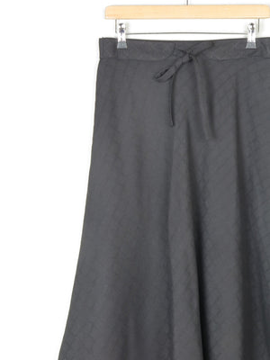 Vintage Black Bias Cut Knee Length Skirt With Belt 30"W 10 - The Harlequin