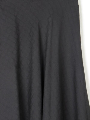 Vintage Black Bias Cut Knee Length Skirt With Belt 30"W 10 - The Harlequin