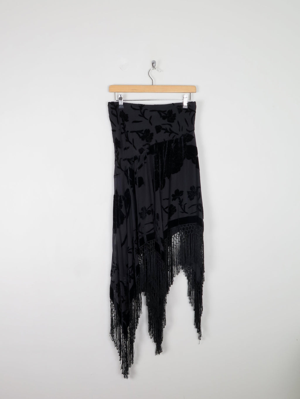 Black Devore Pearse Fionda Skirt S/M - The Harlequin